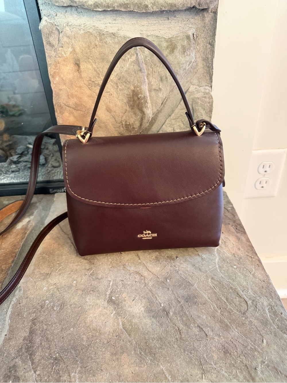 Coach Leather Emory Top Handle - Dark Brown with Gold Hardware - Picture 2 of 8